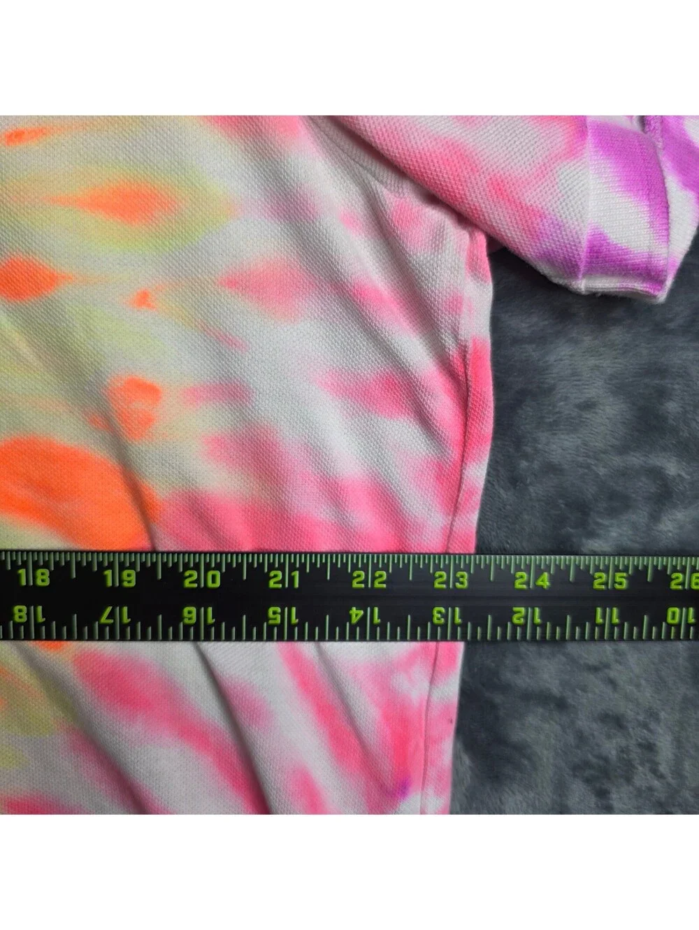 Polo Ralph Lauren Men's Size LARGE White Classic Fit Rainbow Tie-Dye Pony Polo